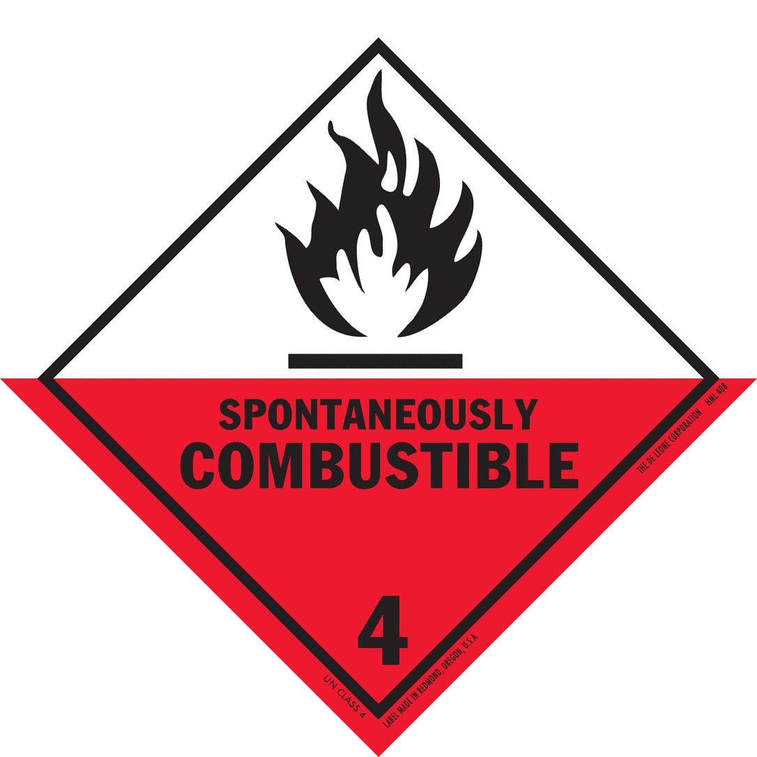 Hazardous Material Labels 4" X 4" Hazardous Materials Label, Class 4, Paper America's Finest