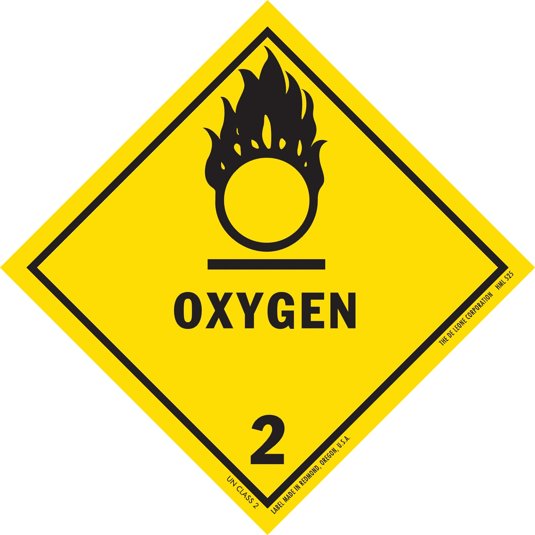 Hazardous Material Labels 4" X 4" Hazardous Materials Label, Class 2