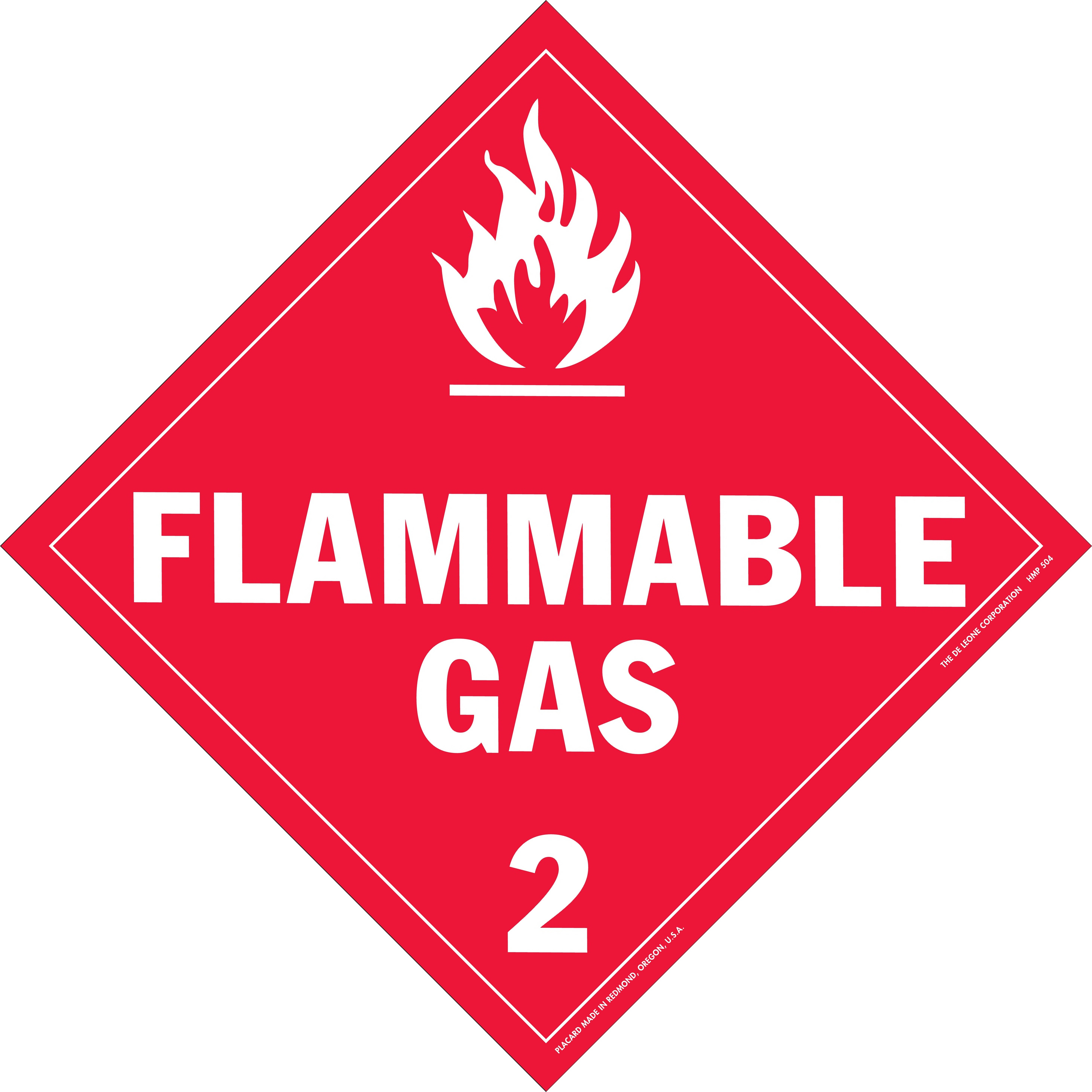 Hazardous Material Placards 10 3/4" x 10 3/4" Class 2 Gases Hazardous