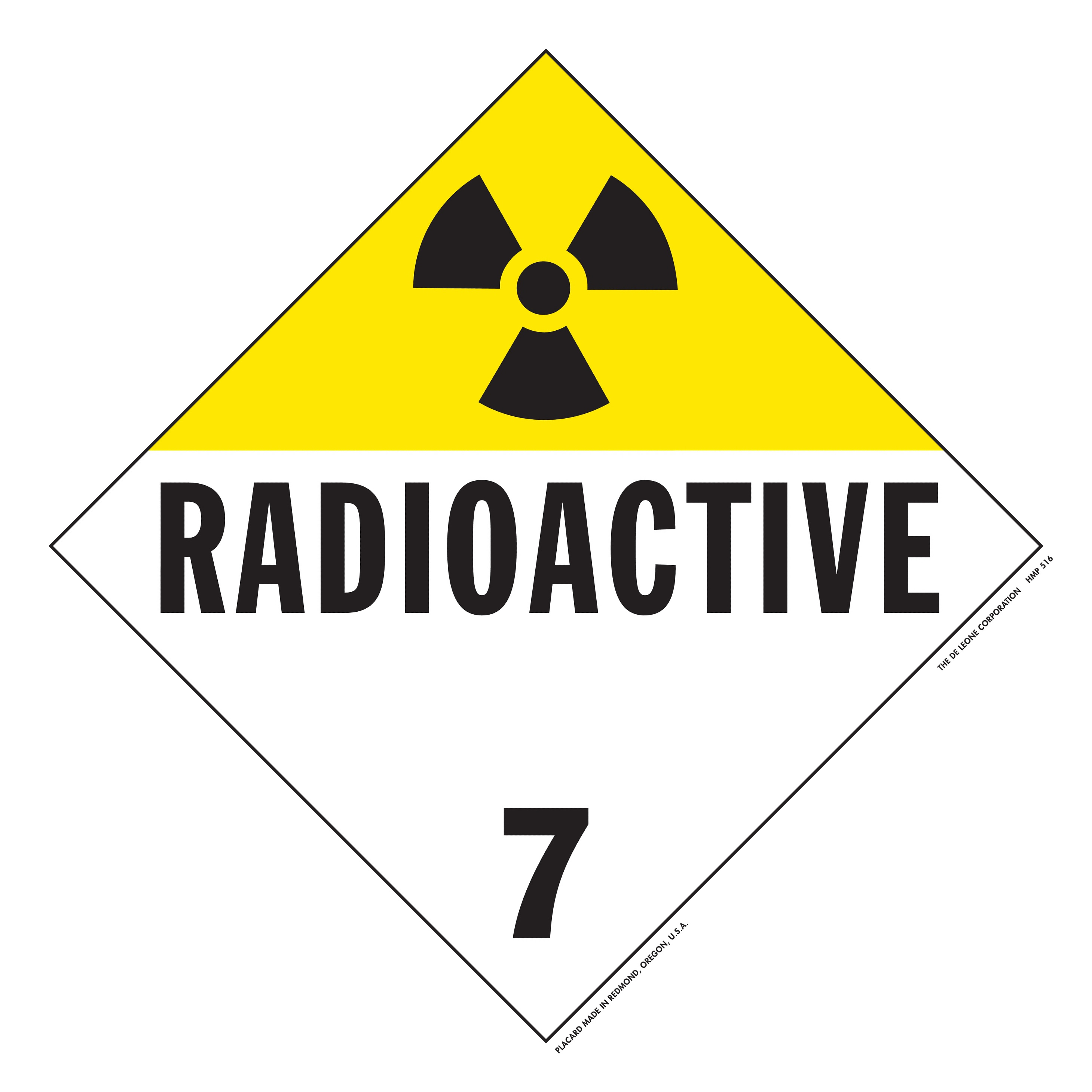 Hazardous Material Placards 10 3/4" x 10 3/4" Class7 Hazardous