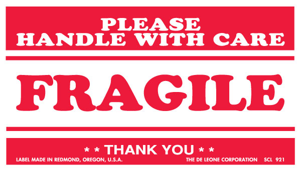 Zipit Caution Handle With Care Fragile Label Warning Deco sticker 4Types Set