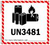 4 1/2" x  5" IATA Dangerous Goods Label, Lithium Battery, UN3481