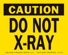 Caution Do Not X-Ray Labels