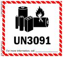 4 1/2" x  5" IATA Dangerous Goods Label, Lithium Battery, UN3091